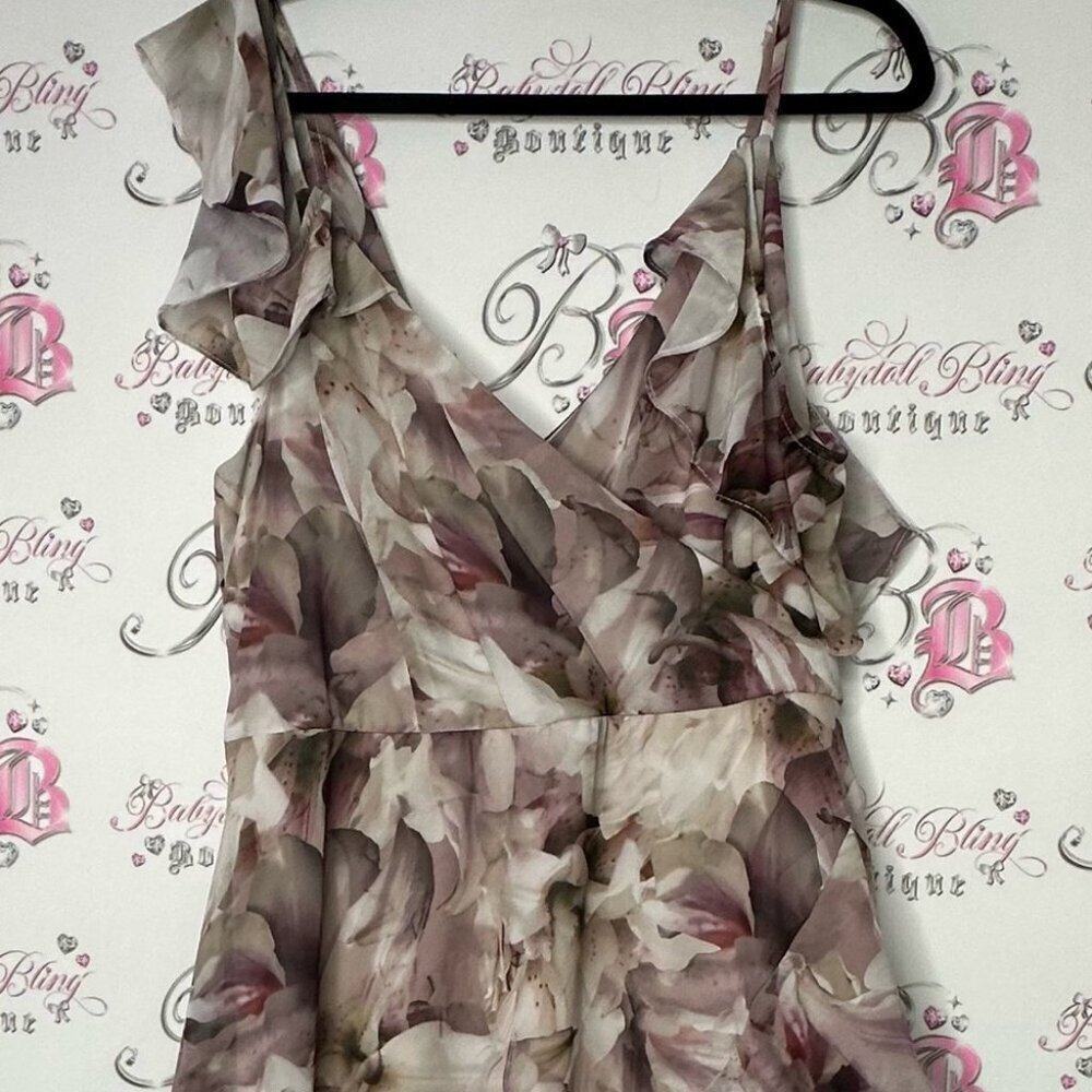 Le chΓ’teau dress watercolor floral flowers zipper zip up sexy flowy Lilly lily - Picture 11 of 11